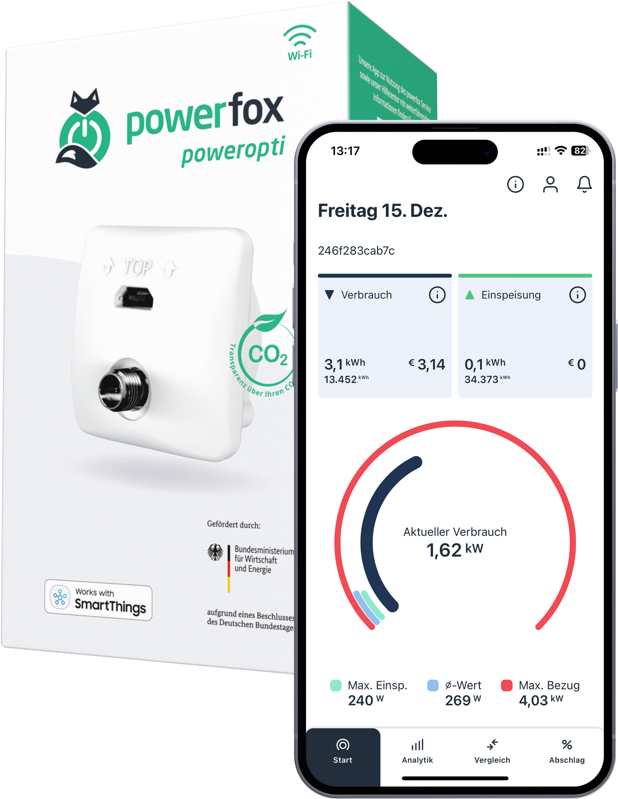 powerfox poweropti PA201901 Wi-Fi Stromzählerausleser für elektronische Zähler (außer eBZ)