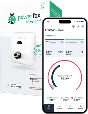 powerfox poweropti PA201901 Wi-Fi Stromzählerausleser für elektronische Zähler (außer eBZ)
