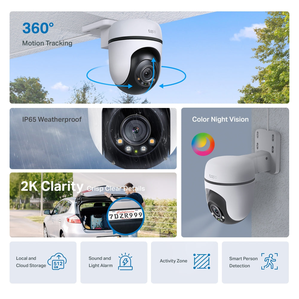 TP-Link Tapo C510W Outdoor Pan Tilt Security IP Cam