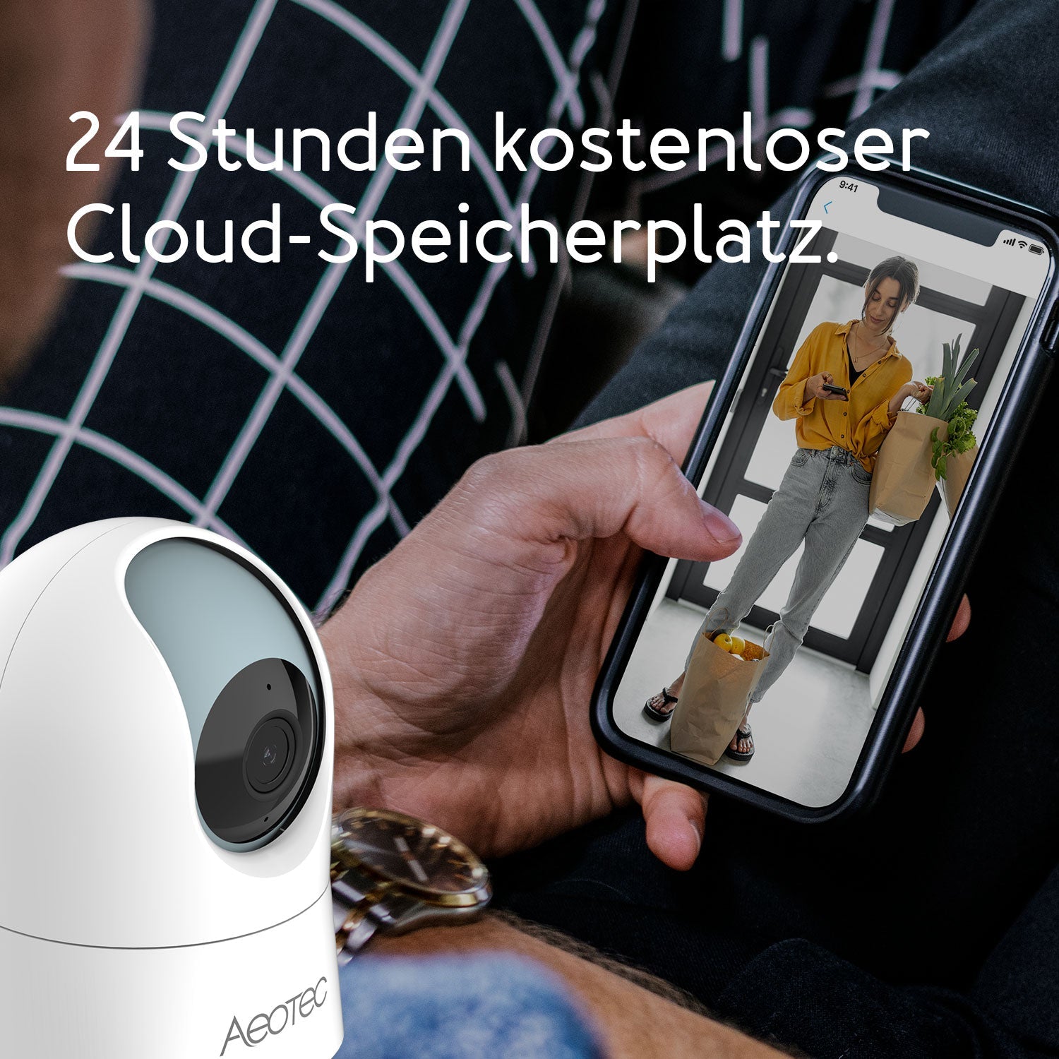 Aeotec Cam 360 IP-Kamera WLAN Cloud-Speicherplatz